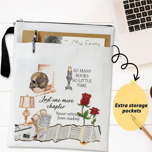 Coffee Book Sleeve, Book Lovers Gifts Book Pouch Book Sleeve with Zipper and Front Pocket Reader Gifts Birthday Gifts for Adult Teen Teacher -05 in Saudi Arabia