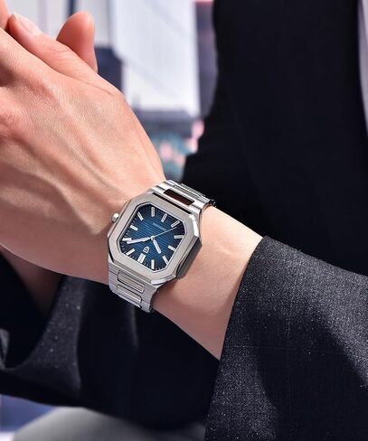 Pagani Design Luxury Octagonal Watch with Sapphire Glass, 37mm Stainless Steel Case, Japanese Movement, Blue/Turquoise/Green/White Dial Options in Saudi Arabia