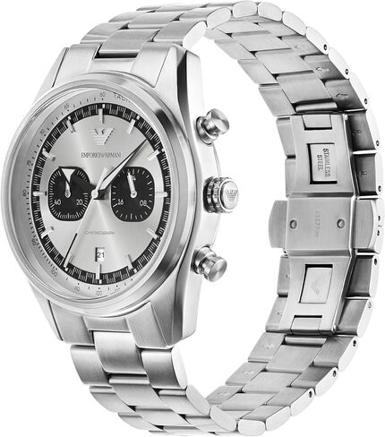 Emporio Armani Men's Chronograph Watch with Stainless Steel or Leather Band; Dress Watch for Men in Saudi Arabia