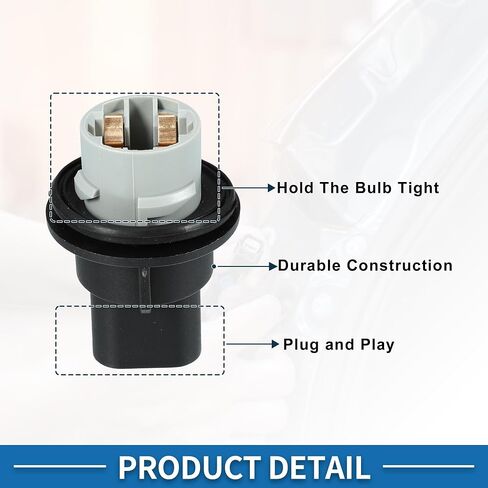 Front Turn Signal Tail Light Socket No.5139886AA Durable Turn Signal Bulb Lamp Adapter for Chrysler 300 Plastic Metal Black in Saudi Arabia