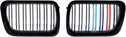 Front Bumper Kidney Grille for 1997 1998 1999 BMW E36 M3 3 Series 318i 323i (Chrome, Single Slat) in Saudi Arabia
