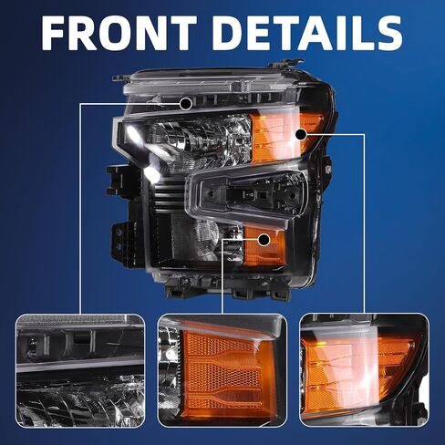 Zhaoyang LED Headlight Compatible with Chevy Chevrolet Silverado 1500 2022 2023 2024 Headlamp Assembly Replacement Transparent Lens Projector (Right Passenger Side) in Saudi Arabia