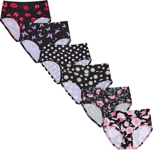 Women's Underwear Plus Size Panties High Waist Rose Floral Print 6 Pack XL-6XL Female Plus Brief Ladies Undies in Kuwait