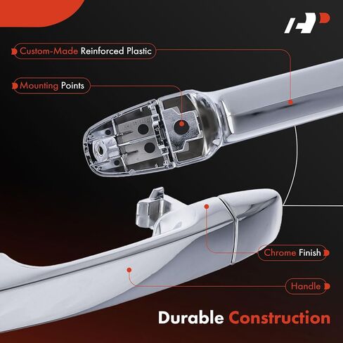 A-Premium Rear Driver or Passenger Side Exterior Door Handle Compatible with Toyota Sienna 2011-2022, Chrome, Replace# 6923008060 in Saudi Arabia