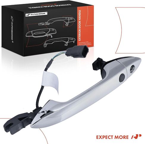 A-Premium Front Left Driver Side Exterior Door Handle with Keyhole Compatible with Honda Accord 2013-2017, Pilot 2015-2021, with Smart Key Entry, Chrome, Replace# 72184-T2A-G21 in Saudi Arabia