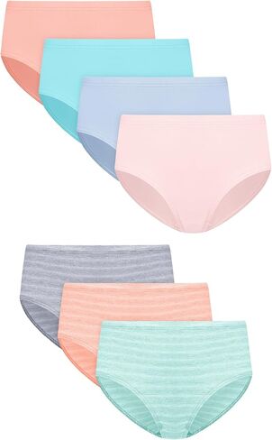 Hanes girls Underwear Briefs, 7-pack, Pure Comfort Microfiber Brief Panties for Girls, Assorted in Saudi Arabia