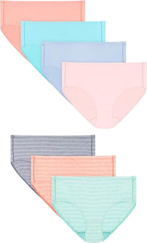 Hanes girls Underwear Briefs, 7-pack, Pure Comfort Microfiber Brief Panties for Girls, Assorted in Saudi Arabia