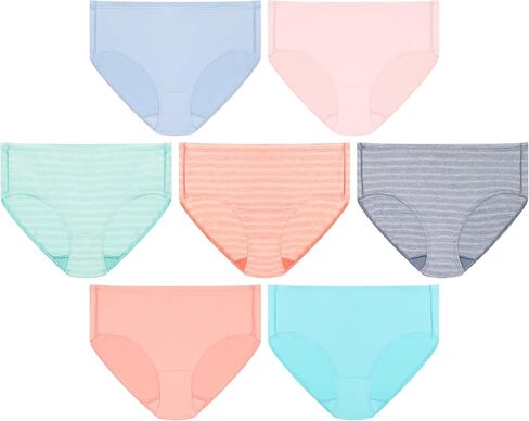 Hanes girls Underwear Briefs, 7-pack, Pure Comfort Microfiber Brief Panties for Girls, Assorted in Saudi Arabia