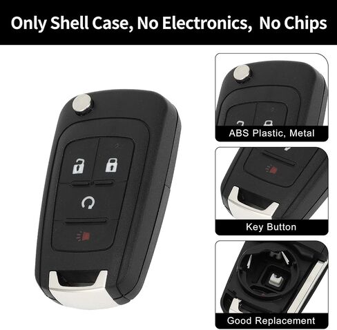 X AUTOHAUX Key Shell Case Keyless Entry Remote Key Fob Replacement Case for Chevrolet Equinox 2010-2017 for Chevrolet Sonic 2012-2017 4 Buttons OHT01060512 in Saudi Arabia