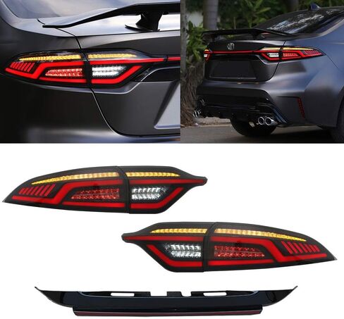 أضواء خلفية LED وإضاءة الباب الخلفي لسيارة Toyota Corolla 2020 2021 2022 2023 4 قطع لبدء الرسوم المتحركة DRL مجموعة مصابيح خلفية بمؤشر متسلسل (تعتيم) in Kuwait