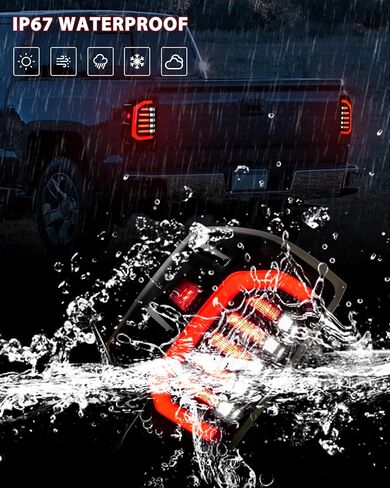 مصابيح خلفية LED لملحقات Chevy Silverado 1500 2500HD 3500HD 2014-2018 GMC Sierra 3500HD 2015-2019، ترقية مصابيح LED الكاملة لإيقاف الفرامل بعدسة مدخنة (قطعتان) in Saudi Arabia