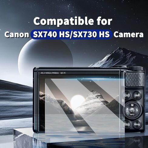 طبقة من الزجاج المقسى من kinokoo لكاميرا Canon PowerShot SX60 HS/SX70 HS طبقة شفافة كريستالية Canon SX60 SX70 واقي شاشة خالٍ من الفقاعات/مضاد للخدش (عبوتان) in Kuwait