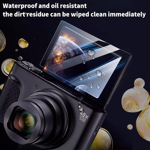 طبقة من الزجاج المقسى من kinokoo لكاميرا Canon PowerShot SX60 HS/SX70 HS طبقة شفافة كريستالية Canon SX60 SX70 واقي شاشة خالٍ من الفقاعات/مضاد للخدش (عبوتان) in Kuwait