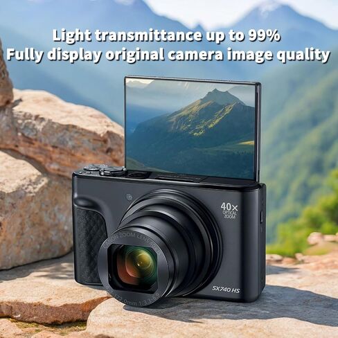 طبقة من الزجاج المقسى من kinokoo لكاميرا Canon PowerShot SX60 HS/SX70 HS طبقة شفافة كريستالية Canon SX60 SX70 واقي شاشة خالٍ من الفقاعات/مضاد للخدش (عبوتان) in Kuwait