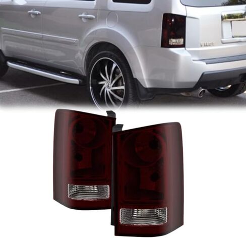 مجموعة المصابيح الخلفية متوافقة مع Honda Pilot 2009 2010 2011 2012 2013 2014 2015؛ المصابيح الخلفية لجانبي السائق والراكب (أحمر مع الحزام والمصابيح) in Kuwait