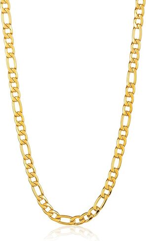 Invicta Jewelry Men's Polished Figaro Chain Stainless Steel Necklace (8mm) - 24" in Saudi Arabia