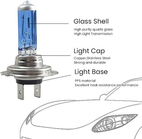H11 Halogen Headlight Bulb Sharp White Increased Brightness 12V High Beam, Low Beam Fog Replacement Bulb 2 Pack in Saudi Arabia