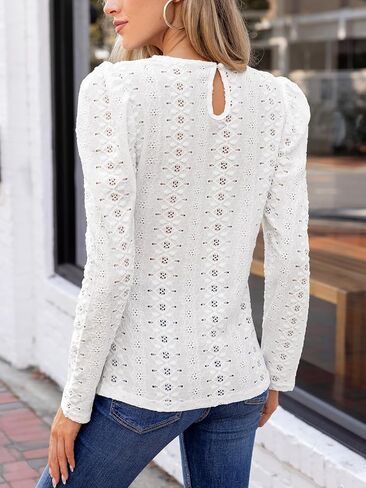 CUPSHE المرأة بلوزة طويلة الأكمام Crewneck متماسكة قميص فضفاض غير رسمي 2024 الخريف الزي الملابس in Saudi Arabia