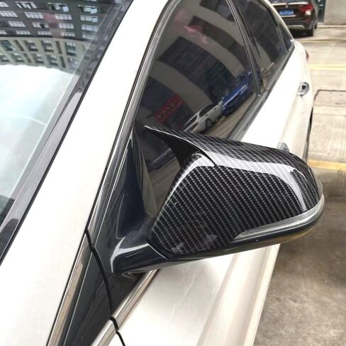 أغطية مرايا جانبية لسيارة Hyundai 9th Gen Sonata 2015 2016 2017 2018 2019 ملحقات غطاء مرآة جانبية لبوق الثور غطاء مرآة الرؤية الخلفية للباب الجانبي ديكور خارجي (مع إشارة الانعطاف، ألياف الكربون) in Kuwait