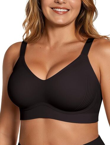 OEAK Womens Wireless Seamless Bras Full Coverage Supportive Lounge Bra Push Up Plus Size Everyday Bra Comfortable Tshirt Bras in Kuwait