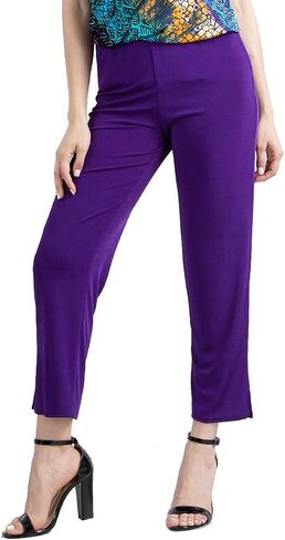 Jostar Women's Elastic Waist Pants – Pull On Stretch Ankle Length Basic Trouser in Saudi Arabia