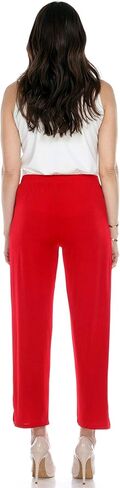 Jostar Women's Elastic Waist Pants – Pull On Stretch Ankle Length Basic Trouser in Saudi Arabia