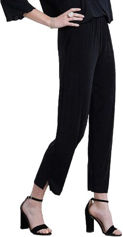 Jostar Women's Elastic Waist Pants – Pull On Stretch Ankle Length Basic Trouser in Saudi Arabia