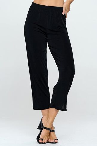 Jostar Women's Elastic Waist Pants – Pull On Stretch Ankle Length Basic Trouser in Saudi Arabia