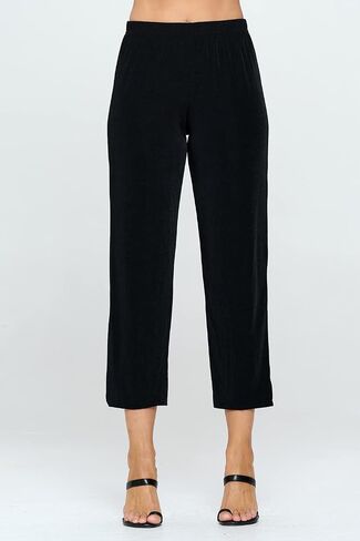 Jostar Women's Elastic Waist Pants – Pull On Stretch Ankle Length Basic Trouser in Saudi Arabia