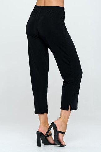 Jostar Women's Elastic Waist Pants – Pull On Stretch Ankle Length Basic Trouser in Saudi Arabia
