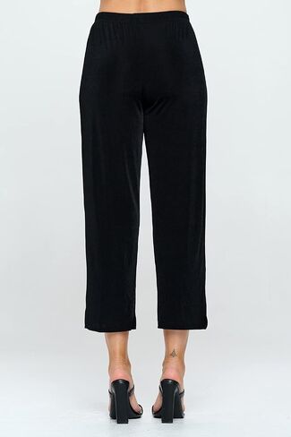 Jostar Women's Elastic Waist Pants – Pull On Stretch Ankle Length Basic Trouser in Saudi Arabia
