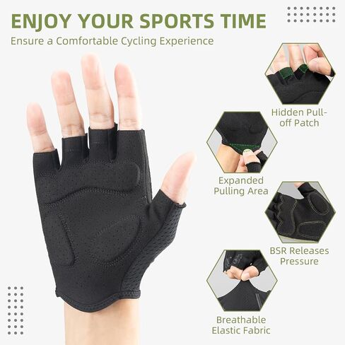 Cycling Gloves for Men Women - Half Finger Breathable Bike Gloves - Shock-Absorbing Padded Gloves for Cycling Workout Outdoor Sports in Saudi Arabia