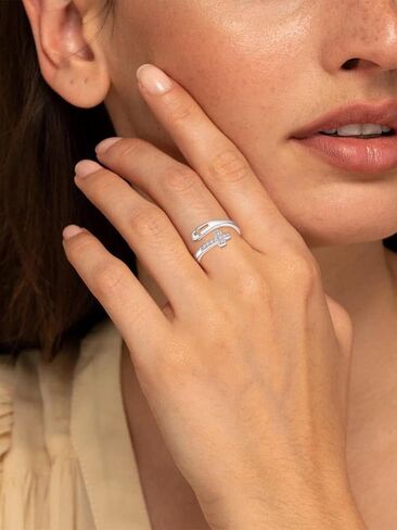 TANGPOET Faith Cross Ring for Women Men 925 Sterling Silver Adjustable Open Finger Thumb Rings Mustard Seed Religious Christian Jewelry Inspirational Encouragement Gifts for Birthday Christmas in Saudi Arabia
