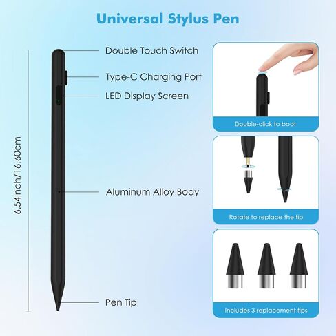 MoKo 4 Pack Replacement Tips for Apple Pencil, No Wear Out Fine Point Apple Pencil Tips, Mix Metal Tips for Apple Pencil 2nd/1st Gen/USB-C/Pro, Nibs for Apple Pencil in Saudi Arabia
