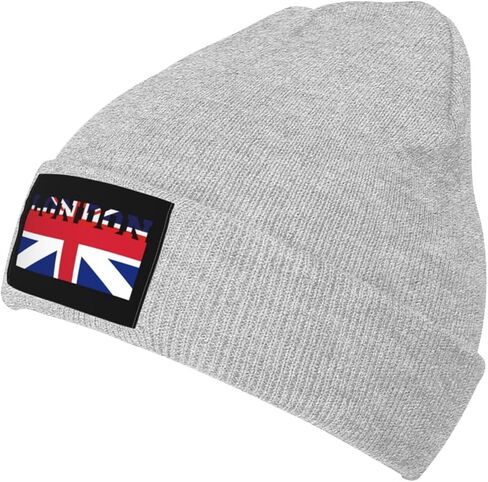 London British Flag Winter Beanie Hats for Men Women, Warm Cozy Knitted Cuffed Slouchy Skull Cap Ski Hat,Black in Saudi Arabia