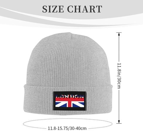London British Flag Winter Beanie Hats for Men Women, Warm Cozy Knitted Cuffed Slouchy Skull Cap Ski Hat,Black in Saudi Arabia
