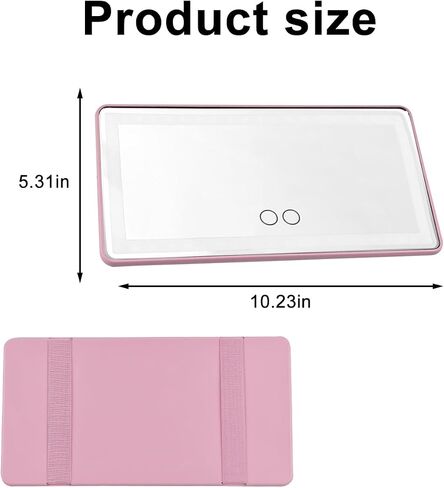 Car Sun Visor Vanity Mirror, Vehicle Sun-Shading Cosmetic Makeup Mirror with Straps, Large Automotive Interior Rear View Mirror Travel Accessories, Universal for SUV, Sedan, Truck (Black) in Kuwait