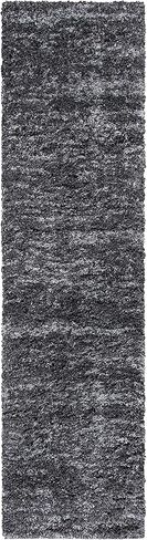 SAFAVIEH Iceland Shag Collection Runner Rug - 2' x 8', Dark Grey & Ivory, Modern Design, Non-Shedding & Easy Care, 2.6-inch Thick Ideal for High Traffic Areas in Living Room, Bedroom (ISG511H) in Saudi Arabia