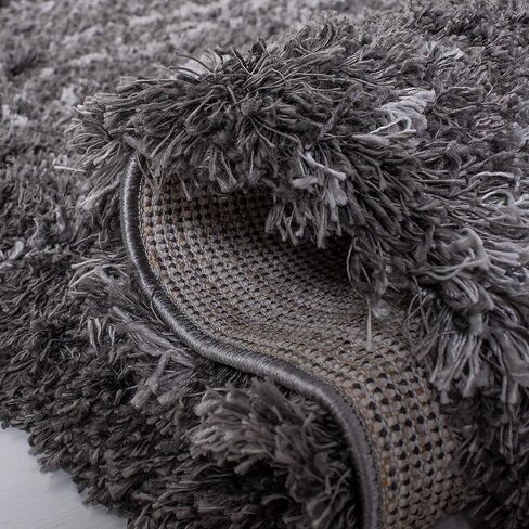 SAFAVIEH Iceland Shag Collection Runner Rug - 2' x 8', Dark Grey & Ivory, Modern Design, Non-Shedding & Easy Care, 2.6-inch Thick Ideal for High Traffic Areas in Living Room, Bedroom (ISG511H) in Saudi Arabia