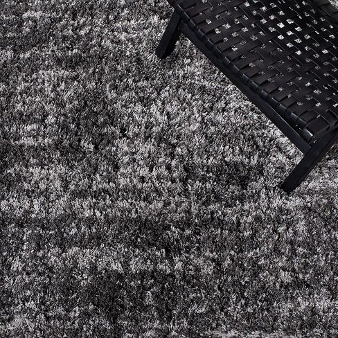 SAFAVIEH Iceland Shag Collection Runner Rug - 2' x 8', Dark Grey & Ivory, Modern Design, Non-Shedding & Easy Care, 2.6-inch Thick Ideal for High Traffic Areas in Living Room, Bedroom (ISG511H) in Saudi Arabia
