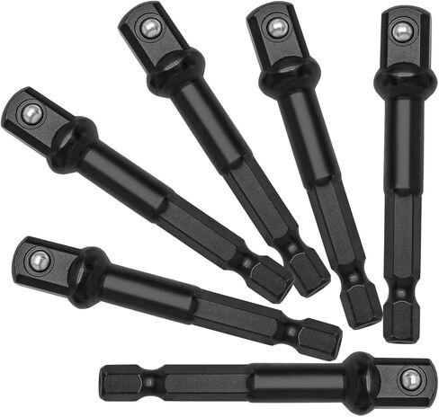 10 Pack 3/8 Inch Square Impact Adapter Bit, Hex Impact Socket Adapter for Drills, Socket Adapter Kit for Impact Driver, Automotive DIY - Black in Saudi Arabia