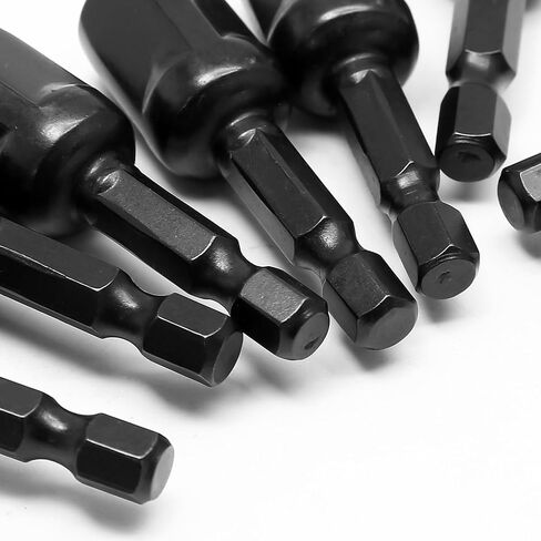 10 Pack 3/8 Inch Square Impact Adapter Bit, Hex Impact Socket Adapter for Drills, Socket Adapter Kit for Impact Driver, Automotive DIY - Black in Saudi Arabia