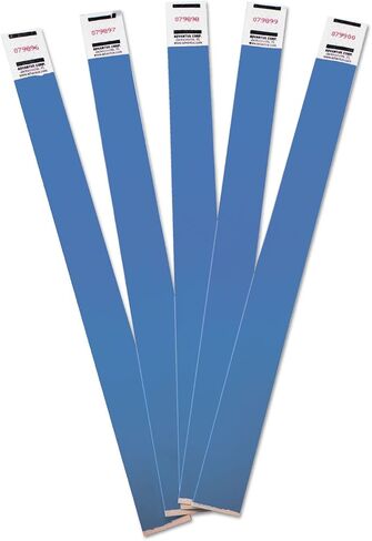 أساور معصم ADVANTUS Crowd Management Tyvek، مرقمة بشكل تسلسلي، أزرق، عبوة من 100 قطعة (75442) in Kuwait