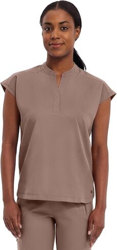 Healing Hands Women's Scrub Top Relaxed Fit Journey Top - 2 Pockets with Knit Details, Dolman Sleeve and Rounded Hem - 2152 in Kuwait