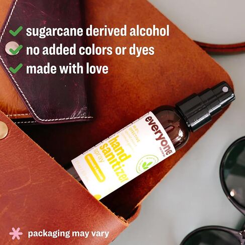 Everyone Hand Sanitizer Spray, 2 Ounce (Pack of 6), Coconut and Lemon, Plant Derived Alcohol with Pure Essential Oils, 99% Effective Against Germs in Kuwait