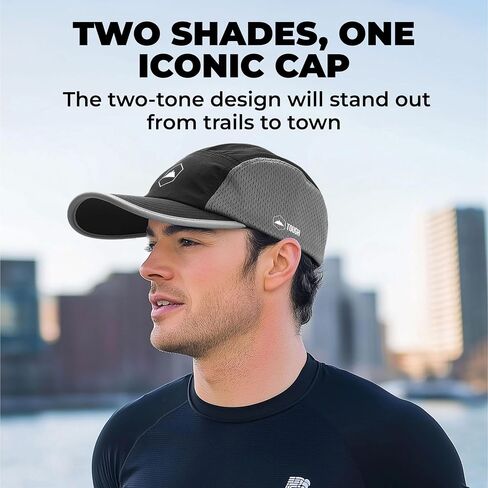 Tough Headwear 5 Panel Running Hat-Lightweight Breathable Nylon Trail Runner Hats-Camper Hat -Flat Brim Runners Hats in Saudi Arabia