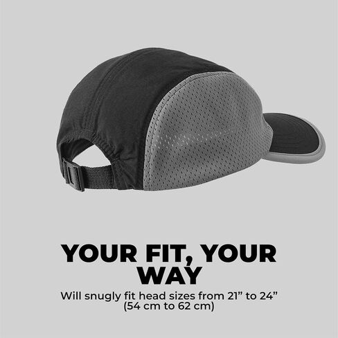 Tough Headwear 5 Panel Running Hat-Lightweight Breathable Nylon Trail Runner Hats-Camper Hat -Flat Brim Runners Hats in Saudi Arabia