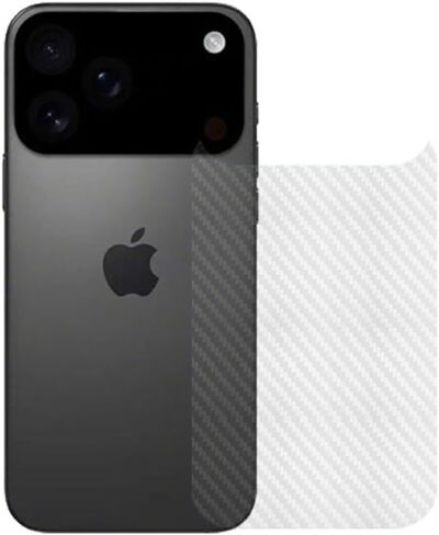 for iPhone 16 Pro Max Back Screen Protector 3D Carbon Fiber Ultra Thin 2024 iPhone Protector Film -2 pcs Transparent in Kuwait