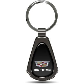 iPick Image for Cadillac XT5 Black Dome Metal Teardrop Key Chain in Saudi Arabia