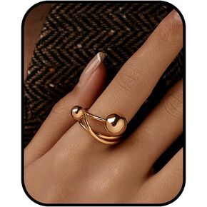 Gold Chunky Statement Rings for Women,Silver Dome Western Jewelry No Tarnish Adjustable Thick Vintage Trendy Open Rings Jewelry Gifts for Women in Kuwait